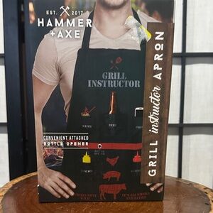 Hammer + Axe BBQ Master Chef BBQ Apron Bottle Opener NEW